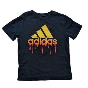 ADIDAS Black & Yellow Slimeb Logo Crewneck Tee Medium @B6